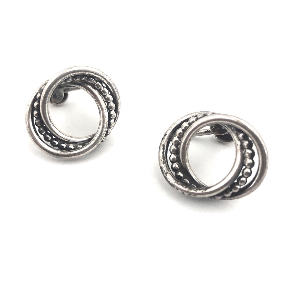 Vintage Beau Sterling Silver Screw Back Earrings